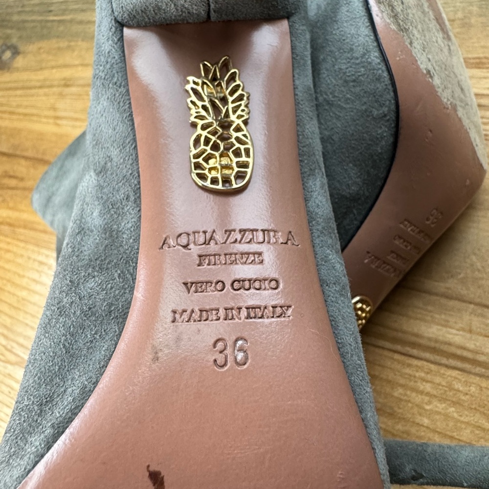 AQUAZZUBA Gray Suede Foldover Boots - Picture 5 of 8